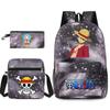 ONE PIECE heat transfer schoolbag primary school student printed backpack large capacity backpack backpack pencil case