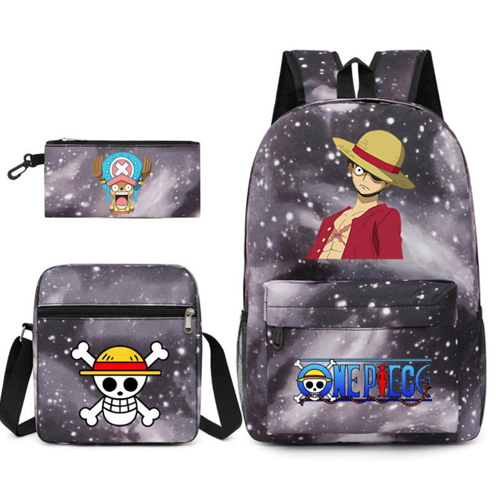 ONE PIECE heat transfer schoolbag primary school student printed backpack large capacity backpack backpack pencil case