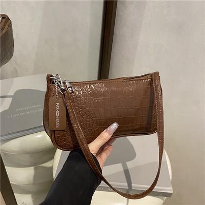 Veske med krokodillemønster Baguetteveske Retro underarmsveske Håndveske og skulderveske