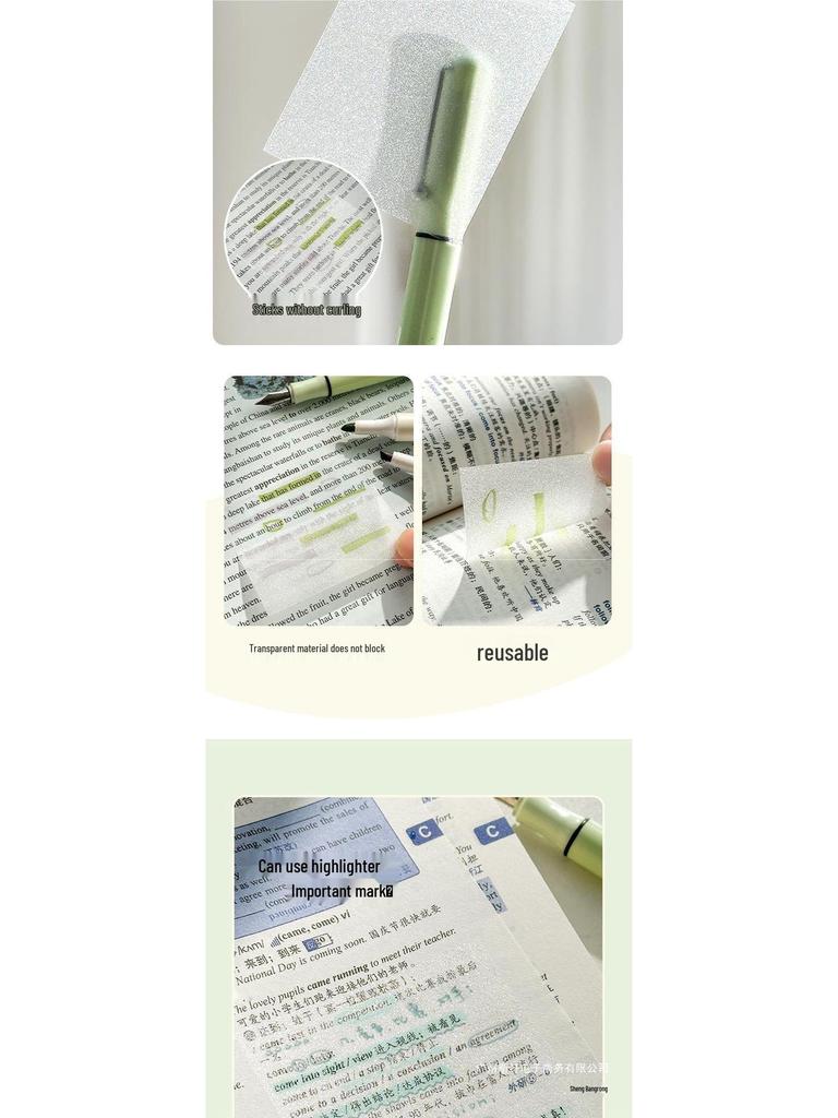 Transparent Pull-Out Sticky Notes for Error Correction and Office Use