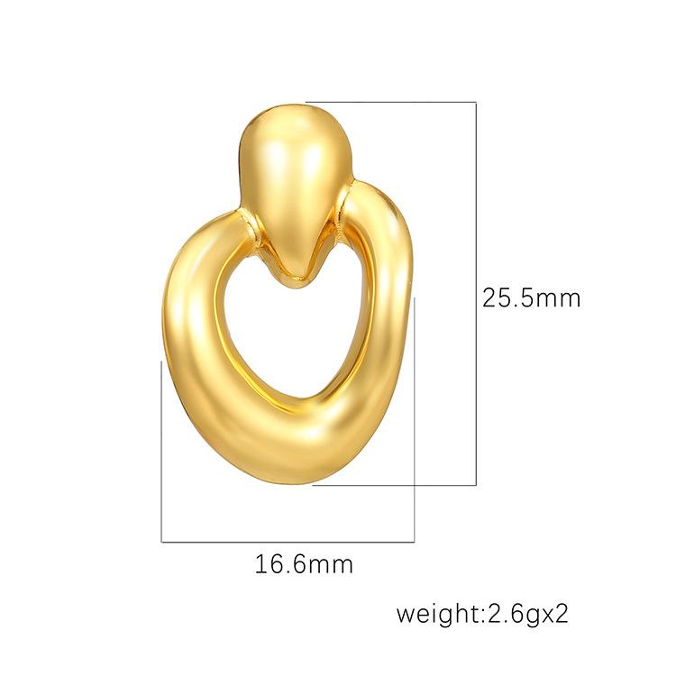 Retro Błyszczący Design Niszowy Prosty Nieregularny Kształt Geometryczny Spersonalizowane Kolczyki Damskie