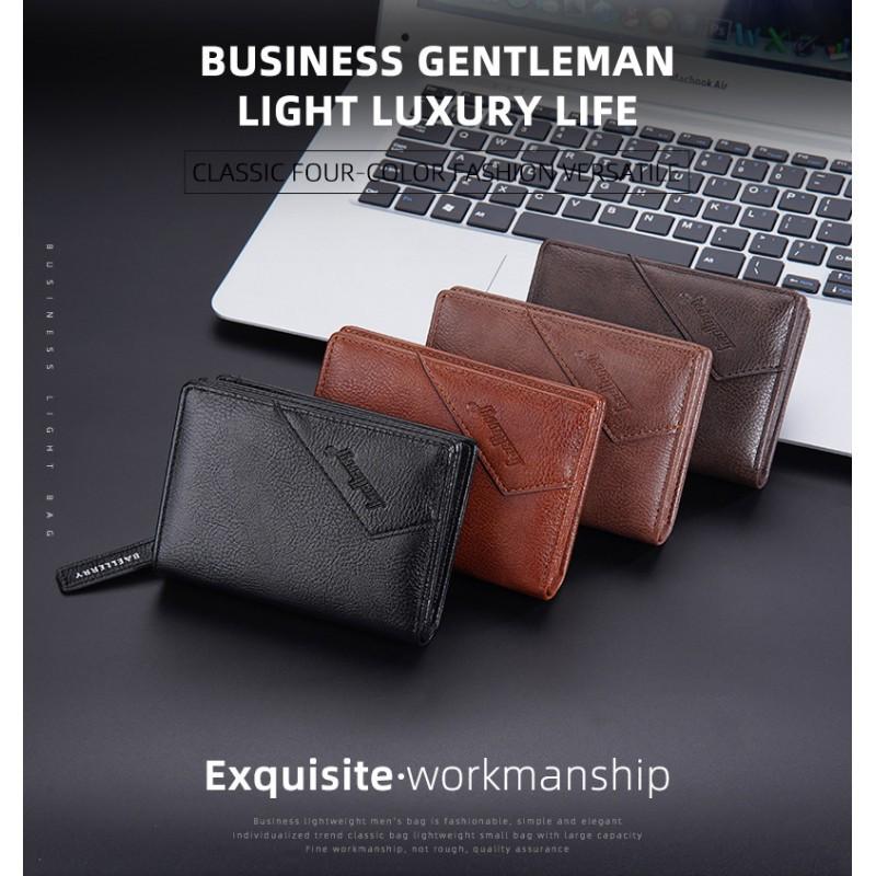 Neue Herren Kurzbörse Grenzüberschreitend Retro Business Schnalle Reißverschluss Münzbörse