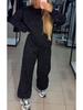 Autumn/Winter 2024 Women's Round Neck Rhinestone Hoodie & Sweatpants Set