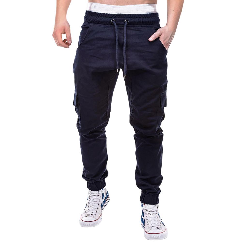 

Модные мужские спортивные цветные повязки, повседневные свободные спортивные штаны на шнуровке 4XL тёмно-синий