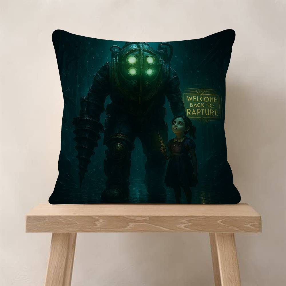 PC BioShock Game Cushion Cover Car Throw Pillow Case For Sofa Car Christmas Gift