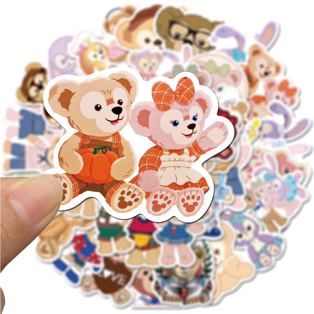 40 Cartoon Cute Bear and Cartoon Rabbit Bear Doodle Stickers Suitcase Laptop Waterproof Stickers