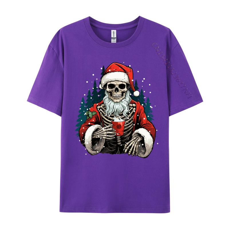 Skeleton Santa Dead Inside Santa Christmas Skull Funny T-Shirts Novelty Birthday Gifts Tees Tops Cotton Black T-Shirt