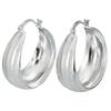 Wide Fluted Silver 925 Hoop Earrings English Clasp for a Gift