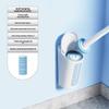 Disposable Wall-Mounted Bathroom Cleaning Brush with Replacement Heads
