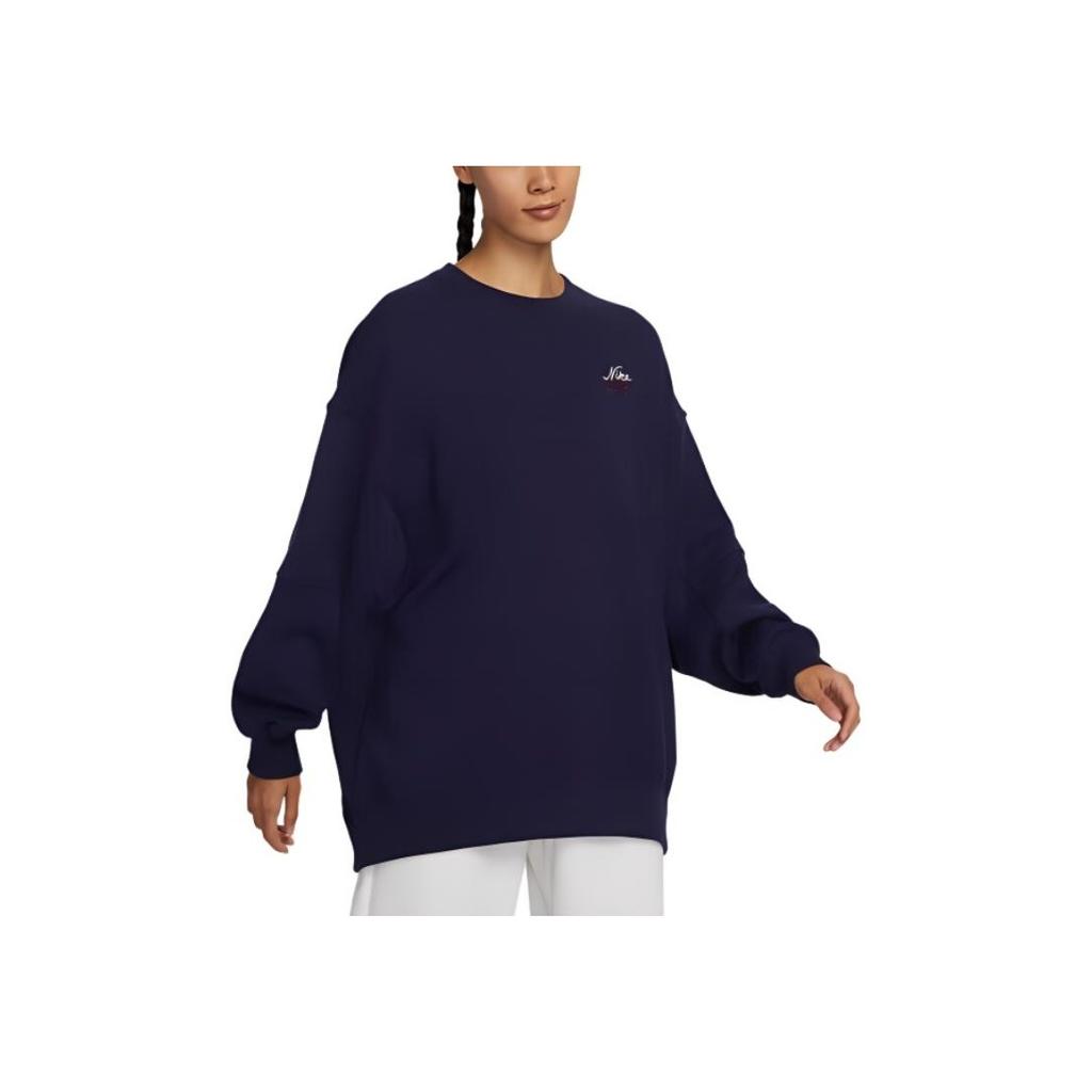 Nike Fleece Crew Sweatshirt Women Tops Blue FV8444-555