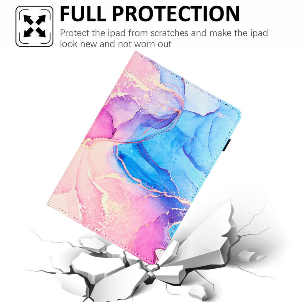 For iPad mini/mini 2/mini 3/mini 4/mini (2019) 7.9 inch Case Marble Leather Cover with Pencil Holder, Auto Wake/Sleep