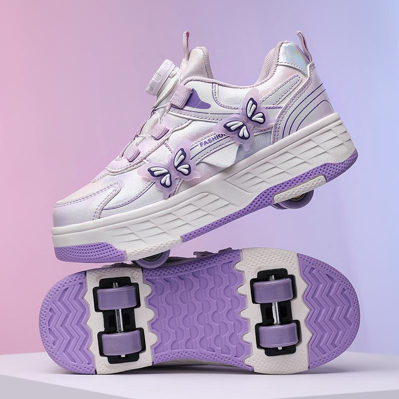 Four-Wheel Runaway Shoes Boys And Girls Roller Skates Adult Wheel Shoes Skates Women'S Runaway Shoes Four-Wheel Retractable