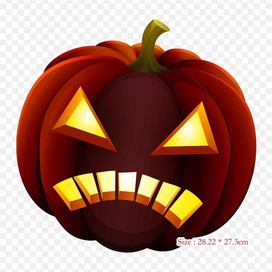 Calabaza Halloween Halloween Jack O' Lantern Iron On Heat Transfer Printing Vinyl Patches Sticker for Clothes DIY Appliques Washable Patches