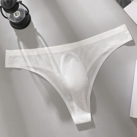 Heren Slips Hoge Elasticiteit Pasvorm Strakke Snit Letterprint Ondergoed Sexy Sport Gym Dunne IJszijde Naadloos Ondergoed
