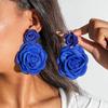 Accessories Bohemian blue tone flower earrings, geometric earrings earrings for women