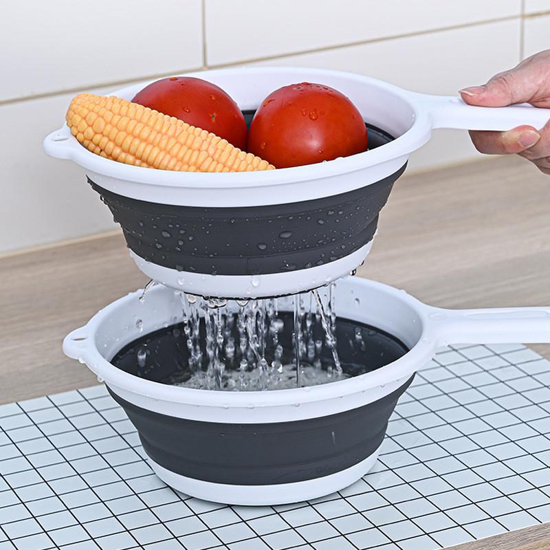 

Equipped With A Long Handle Filter Spoon For Washing Vegetables , The Kitchen Can Be Hung With A Large Folding Basket And Spoon One Size белый