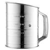 Flour Sifter Semi-automatic Handheld Hand-crank Sieve Stainless Steel Graduated Inclined Mouth Flour Sieve Kitchen Gadget