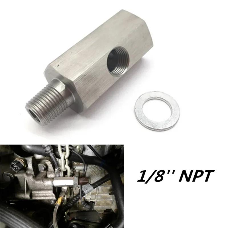 Stainless Steel 1/8'' BSPT Oil Pressure Sensor Sendor Tee Adapter To 1/8 NPT Gauge T-Piece Car Accessories VR-OGA02