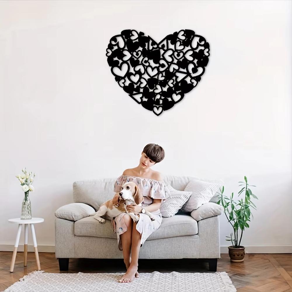 Heart of Hearts Metal Wall Art - Perfect Home Decor Gift for Living Room, Bedroom, and Dining Room