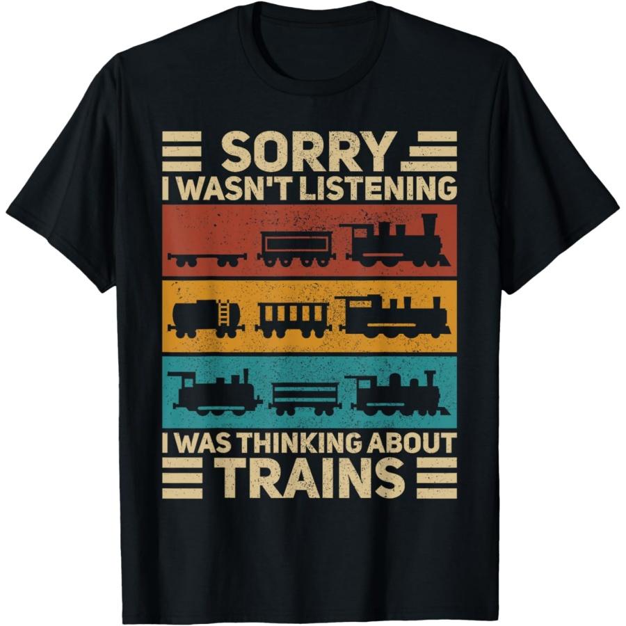 Retro Wagon Train Lover Model Railroad Conductor Funny Train T-Shirt XXXXXL чёрный