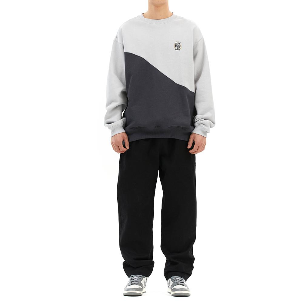 MAHAGRID Color Block Sweatshirt Gray(Mg2Dsmm445A)
