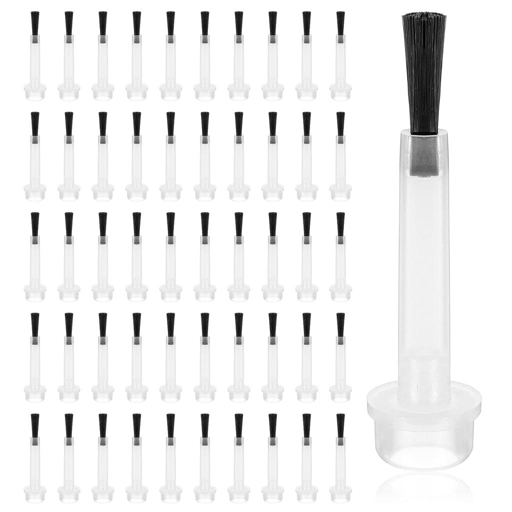 50 Pcs Replacement Nail Polish Brush Kit, Disposable Nail Art Brushes Set, Soft Bristles Replacement Brushes for Dip Powder Liquid, Easy To Install