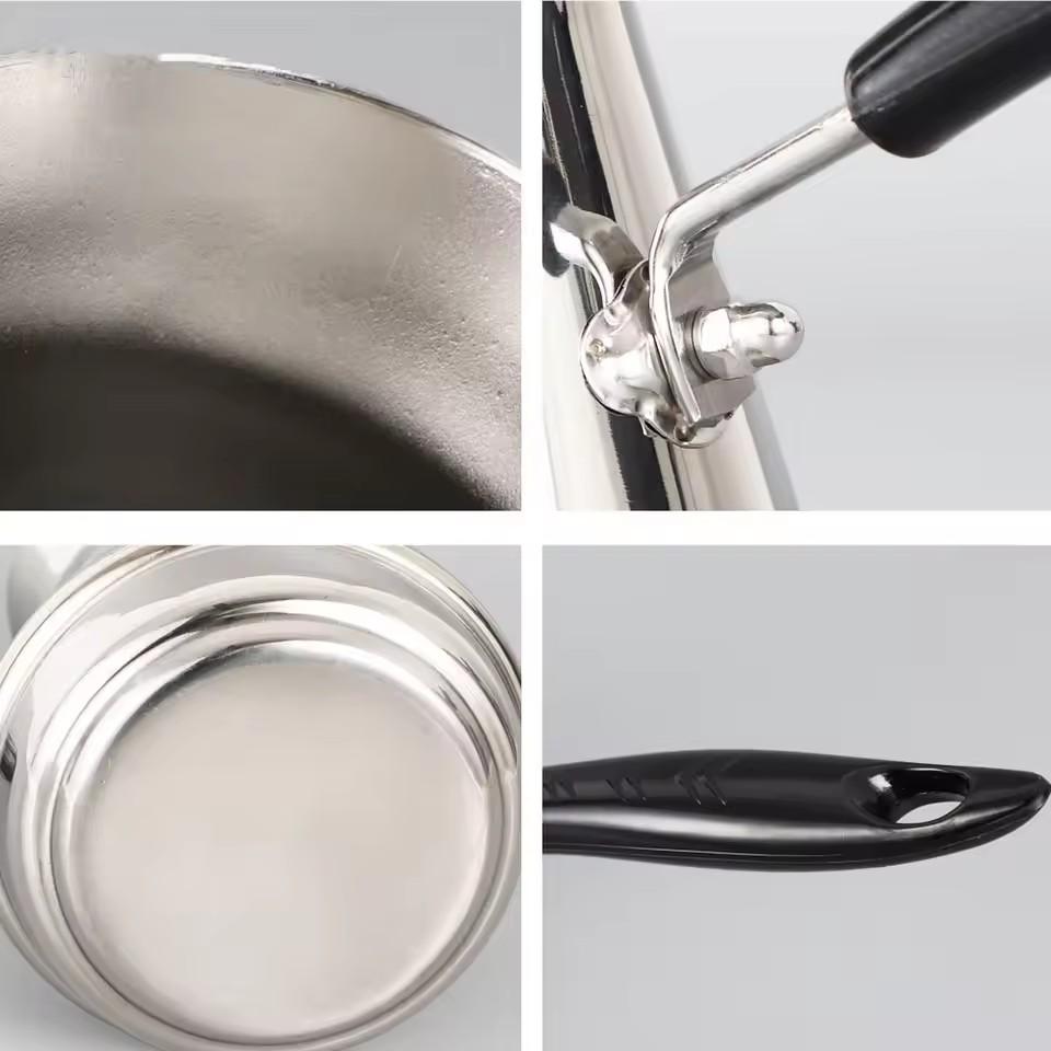 Long Handle Stainless Steel Moka Pot European Coffee Kettle Butter Melting Pot Coffee Utensils Turkish Coffee Pot Kitchen Tools