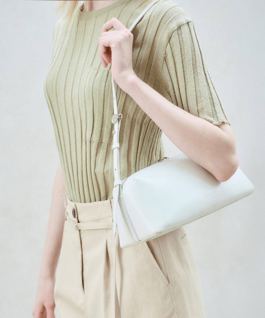 Re Rhee Baguette Cowhide Shoulder Bag Mist
