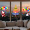 Christmas Wall Decals: Santa, Snowman & Balloons for Glass Doors & Windows