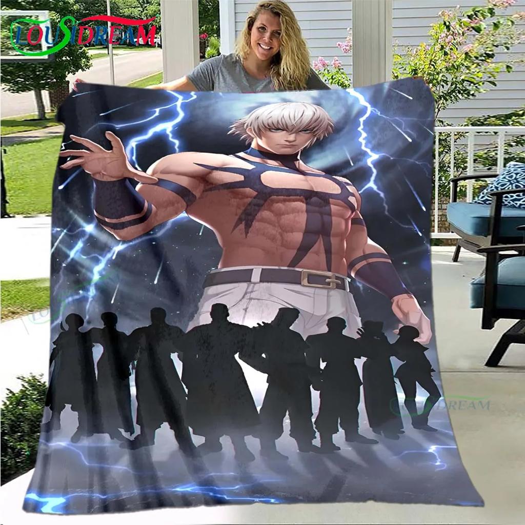 Hot Game The King of Fighters Pattern Blanket Flannel Thin Blanket Portable Home Travel Office Lunch Break Blanket Birthday Gift