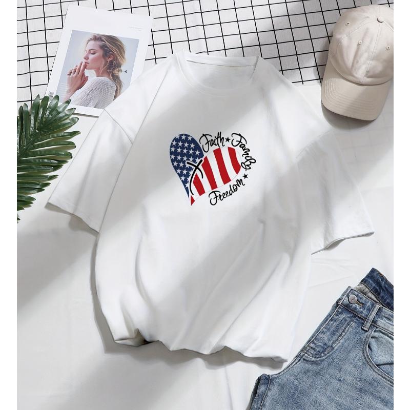 

White Base Printed Short Sleeve for Women, Casual & Stylish, Ideal for Weekend Errands XXL білий