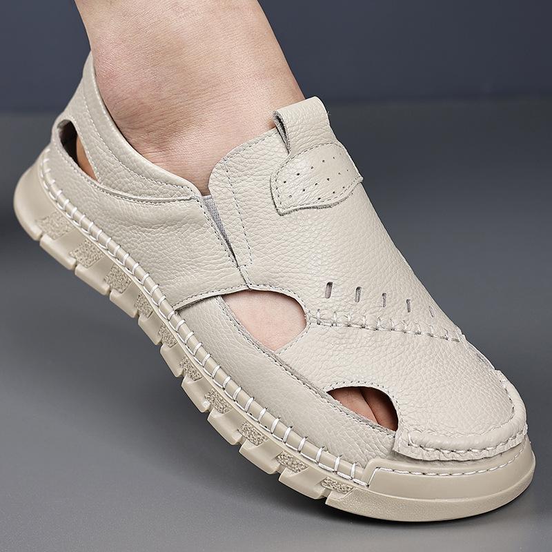Sommer Herren Echtleder Sandalen Outdoor Flache Schuhe Wandersandalen Herren Strand Römische Sandale Plateau Mode Herren Sneaker