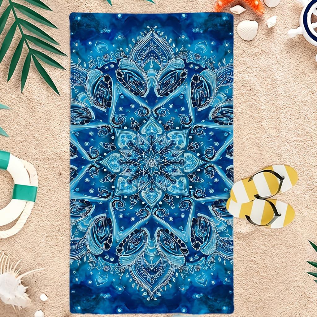 Hai-Schwarm Handtuch Ozeanblau Raubtier Design Stranddecke Abenteuer-Thema Poolseite Liege Kräftig