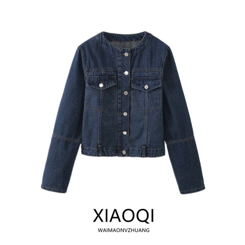 Fashion Style 2024 Spring New Arrival Women's Clothing Slim Looking All-Matching Jeans round Neck Jacket Coat Top 6045041