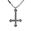Dark Gothic Inverted Carved Flowers Cross Pendant Necklace for Men Women Hallowmas Party  Hip-hop Punk Jewelry Accessories Gifts