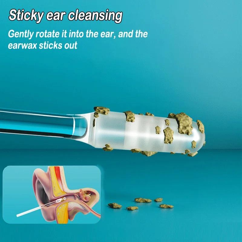 24Pcs Sticky Ear Swabs Ear Wax Removal Tool Ear Cleaner Earwax Remover for Olders Adult Kid Not Hurt Ear Digging Spoon