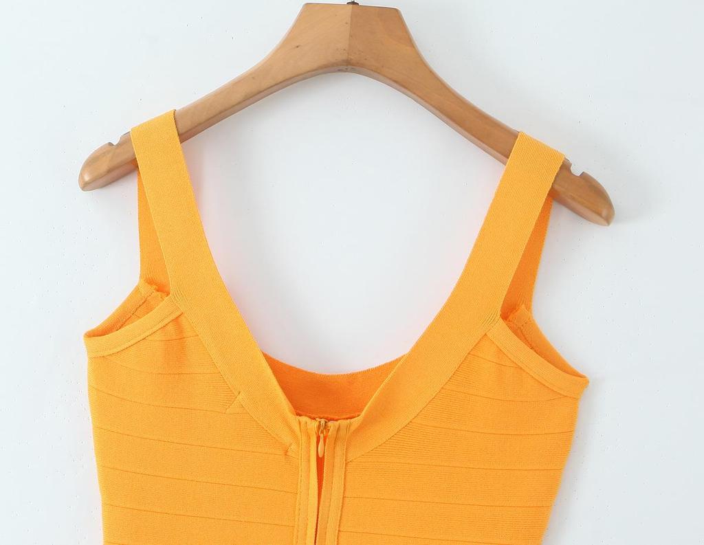 French Retro Sleeveless Knit Mini Dress - Sweet, Elastic Waistband, Pure Color for Women