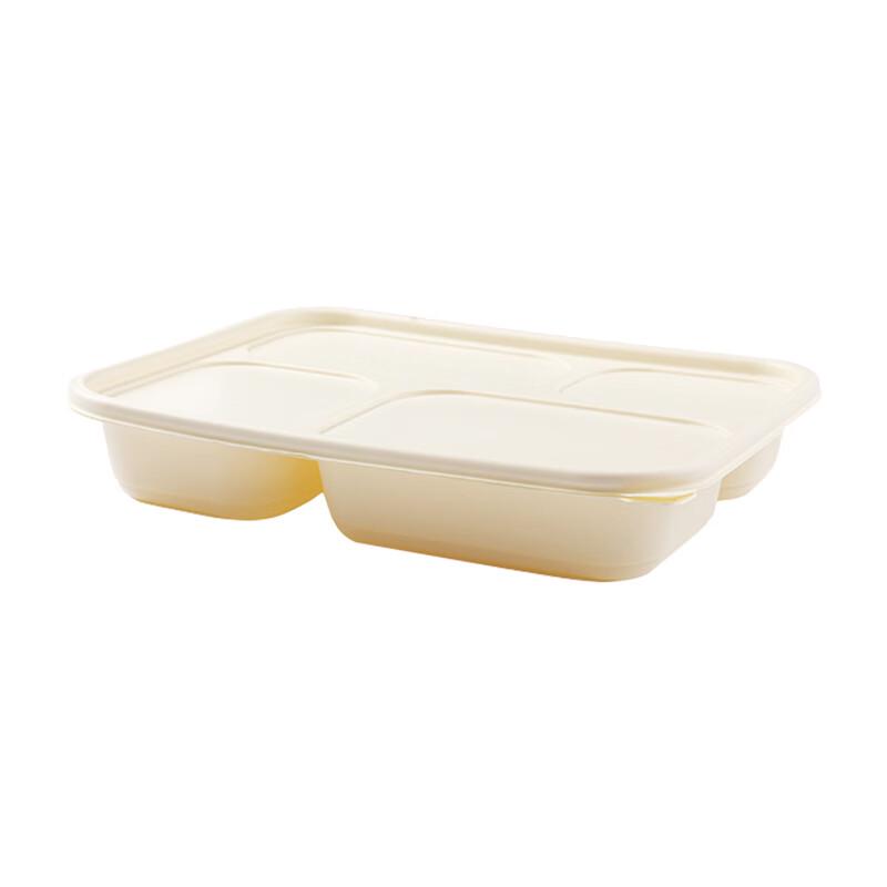 Disposable 4-Compartment Biodegradable Corn Starch Meal Box