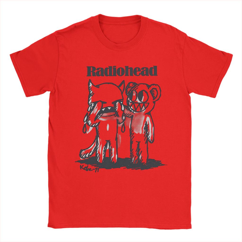 Radiohead Rock Band Cotton T Shirt For Man Summer  Aesthetic T Shirts Crew Neck Hippie Tees Plus Size Printed Tops