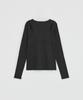 LOW TIDE Back Slit Long Sleeve T-Shirt [Charcoal]