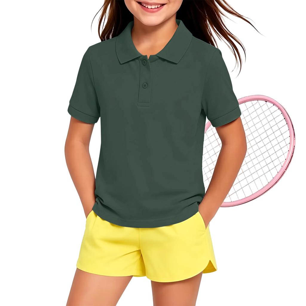 Kids Quick Dry Shirt with Collar for School Class Uniform and Everyday Wear