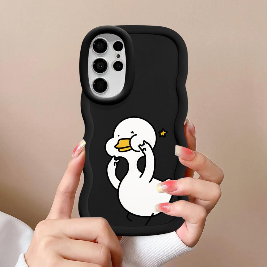 Soft Phone Cover Case for Samsung Galaxy A26 S20 FE S22 Ultra S23 Plus A25 S21 S25 S24 A24 A36 A35 A34 A54 A55 Cartoon Duck