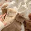Casual Solid Long Socks Women Simple Retro Cotton Stockings Warm Plush Sleeping Snow Sox Harajuku Thermal Medium Tube Sock