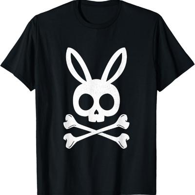T-shirt drôle de Pâques Pirate Jolly Roger Lapin Crâne Lapin Enfants Garçons