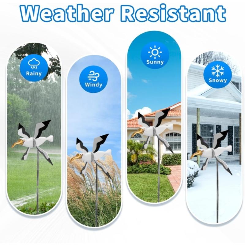 Seagull Windmill Garden Spinner, Outdoor Animal Whirligig Windmill Lawn Ornament Wind Mill for Outdoor Yard Garden Decorations