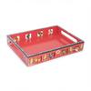 Hand-Painted Wooden Serving Tray | Decorative Storage & Vanity Tray, Desk Organizer, Indian Folk Art Home Gift