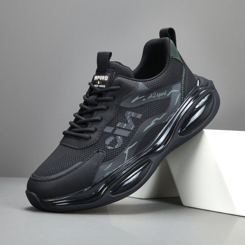 

Seasonal breathable fly-woven men s casual sports running 2024 new non-slip and non-smelly feet men s mesh shoes 43 чорний