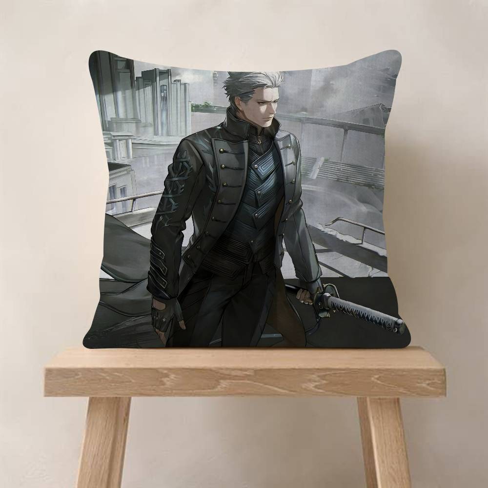 Vergil D-Devil May C-Cry Office Cushion Pillowcase Car Cushion Cover45X45CM Lumbar Pillowcase Sofa Pillowcover