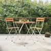 319974 vidaXL Folding Bistro Chairs 2 Pcs Solid Acacia Wood and Steel