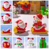 Mini Christmas Figurines Santa Clause Cartoon Snowman Statue Gift Miniature Knick-knacks